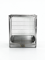 Cage à perroquet en acier inoxydable robuste pour calopsite, agapornis, perruche avec serrure sécurisée et plateau facile à nettoyer
