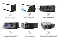 Vente directe : Conteneur habitable extensible de 20 pieds et 40 pieds, Maison préfabriquée, Villa à deux étages 4 chambres, Maison préfabriquée 2 chambres