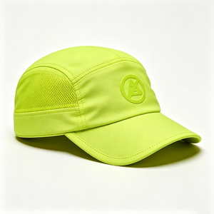 Lightweight Breathable Neon Green 5 Panel Running Cap Quick Dry Mesh Sports <b>Hat</b> for Men - Product Image 5