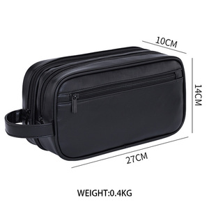 Trousse de Toilette de Voyage en <span class=keywords><strong>Cuir</strong></span> Personnalisée pour <span class=keywords><strong>Homme</strong></span> avec Logo, Trousse de Rasage et de Maquillage - Product Image 4