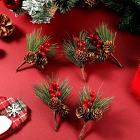 Guirlande de Noël artificielle avec cônes de pin, bouquet de fleurs, ornement suspendu pour arbre de Noël, décoration de fenêtre, bar, pub, accessoires