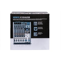Mezclador de Audio X1204USB de 12 Canales con Preamplificadores de Micrófono/Compresores/Ecualizador Británico/Procesador Multi-FX de 24 Bits/USB/Interfaz de Audio