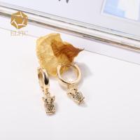 Pendientes de Moda Elfic, Aretes de Oro Laminado de 14k, Pendientes de Aro con Diseño de Búho para Niña, Joyería Religiosa Chapada, Joyería al por Mayor Dorada