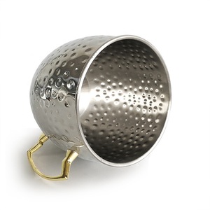 Vente chaude transfrontalière : Mug à cocktail Moscow Mule et mug à bière, finition martelée, design simple - Product Image 4