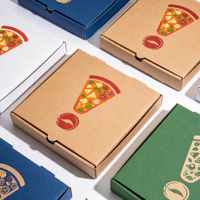 Boîte à pizza en papier kraft brun personnalisée avec logo imprimé en gros pour l'emballage alimentaire