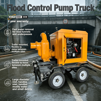 Pompe de drainage mobile diesel à quatre roues, grande capacité, anti-colmatage, pour eaux boueuses, machine de pompage pour évacuation d'eau