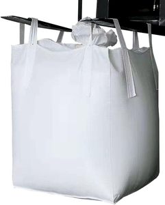 Huamaohengchun 1 Tonelada, 35L x 35W x 43H, 2200lbs SWL, Parte Superior Tipo Duffle, Fondo Plano, Polipropileno Tejido, Blanco, Grande - Product Image 4