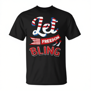T-shirt Let Freedom Bling con bandiera americana, 4 luglio - Product Image 2