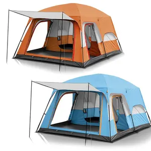 Extra Large Two Room Camping Tendas ao ar livre Impermeável 6 8 10 12 Pessoas Glamping Família Camping Tenda