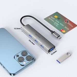 Bán buôn <span class=keywords><strong>USB</strong></span> 3.1 Gen 1 xách tay tốc độ cao Mini Nhôm độc giả đa chức năng chuyển đổi TYPE-C <span class=keywords><strong>pron</strong></span>/<span class=keywords><strong>Hub</strong></span> 4 cổng <span class=keywords><strong>USB</strong></span> <span class=keywords><strong>HUB</strong></span> - Product Image 5