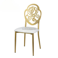 Chaises empilables en acier inoxydable doré à dossier rond pour événements, banquets, fêtes, mariages et salons – Vente en gros