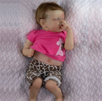 NPK 19 pouces/48 cm Poupée réaliste pour bébé Poupée d'art faite à la main Poupée en silicone mignonne pour nouveau-né endormi