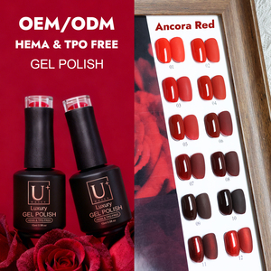 Vernis à ongles en gel rouge de la série rouge 15 ml, vernis à ongles en gel <span class=keywords><strong>semi</strong></span>-permanent UV rouge, rouge de Noël pour manucure, vernis à ongles en gel UV LED à faire tremper - Product Image 2