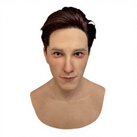 Masque masculin hyper réaliste de haute qualité, personnalisable, jeune homme élégant, déguisement de travesti, masques en silicone pour Halloween