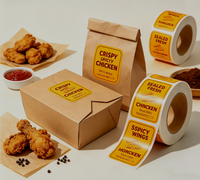 Rouleaux d'autocollants adhésifs en vinyle imperméables avec logo personnalisé pour l'emballage de boulangerie, de pain, de gâteaux, étiquettes d'étanchéité alimentaire pour papier kraft
