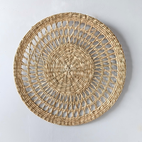 Set de table rond en jonc de mer naturel tressé, décoration murale tissée, style bohème et rustique, pour la maison et la salle à manger, taille personnalisée