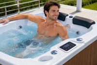 Spa de plein air haut de gamme pour 2 personnes, bain à remous autoportant avec massage, pour jardin, hôtel, maison d'hôtes, usage de loisirs