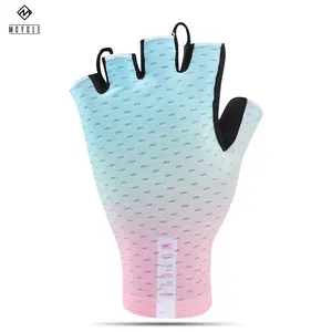 Transpirable Anti-deslizamiento de Gel de silicona Pad bicicleta de medio dedo guantes de