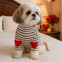 Vêtements et accessoires pour animaux de compagnie : Sweats à capuche pour chats et chiens, Chemises rayées en polyester pour animaux de compagnie, Costumes pour chiots, Tenues pour animaux de compagnie – Collection Automne-Printemps – Vente en gros