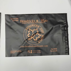 Custom Matte Black Poly Mailers with Rose <b>Gold</b> Logo - Luxury Shipping Bags for Cosmetics for <b>Clothes</b> Shipping - Product Image 1