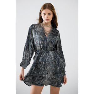 Robe en mousseline de soie à imprimé léopard gris - Product Image 6