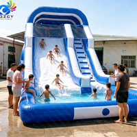 Toboggan aquatique gonflable tropical pour jardin, qualité commerciale, en PVC, pour locations de fêtes, toboggans aquatiques gonflables pour adultes