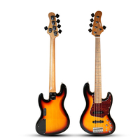 Basse électrique jazz professionnelle 5 cordes pleine taille de qualité supérieure avec micros actifs puissants, maniabilité fluide et son riche