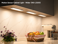 Lampes d'armoire de salon modernes avec télécommande, design en bois d'acacia portable et étanche