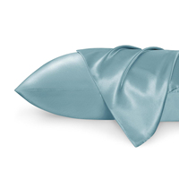 Pack de 2 taies d'oreiller modernes en soie Queen Nouveau design Taie d'oreiller en satin pour la peau des cheveux avec fermeture d'enveloppe Cadeau de maison pour femmes hommes