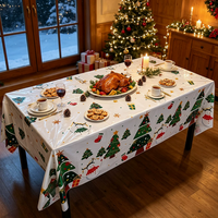 Nappe de Noël Imprimée en PE Imperméable pour Fêtes, Dîners, Maison, Extérieur, Barbecue, Pique-nique – 54x72 et 54x108 Pouces