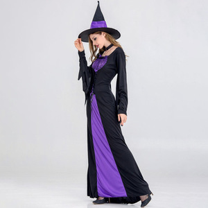 Disfraz de Bruja Morado para Halloween, Disfraz de <span class=keywords><strong>Vampiresa</strong></span> para <span class=keywords><strong>Mujer</strong></span> Adulta, Vestido de Uniforme para Fiesta de Disfraces - Product Image 4