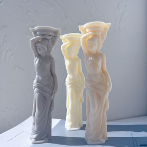 Moule à bougie en silicone pour statue de caryatide, buste de déesse grecque romaine, moules en silicone pour l'art grec, sculpture de femme, outil pour la cire - Product Image 2