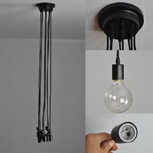 Lampadario retrò Country americano soggiorno sala da pranzo lampada camera da letto Bar led lungo lampadario fiore celeste fai da te - Product Image 2