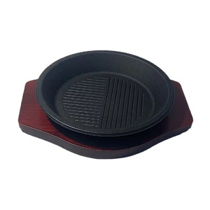 24cm bulat besi cor panci panggangan mangkuk nasi Roaster nampan pengayak - Product Image 2
