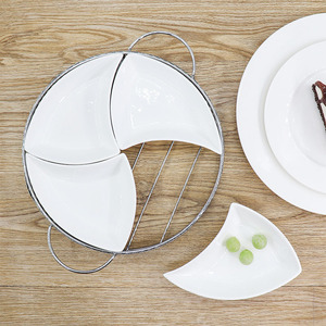 4 piezas de combinación de porcelana blanca al por <span class=keywords><strong>mayor</strong></span> loco juego de platos de cerámica plato conjunto - Product Image 5