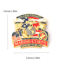 Pièces de monnaie commémoratives et badges de collection en gros du 250e anniversaire du Corps des Marines des États-Unis pour les vétérans et les événements
