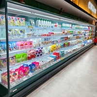 Réfrigérateur commercial fendu de supermarché d'affichage de vitrine de fruits de légumes frais