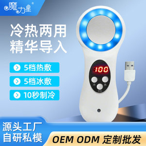 Handheld Blue Light Facial Massager With <b>Hot</b> <b>Cold</b> Therapy USB Plug In Beauty Device For Home Use Normal Skin - Product Image 4