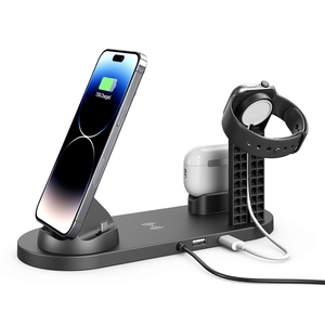 Cargador de teléfono inalámbrico caliente 4 en 1 15W Dock Universal <span class=keywords><strong>3</strong></span> Carga 4 <span class=keywords><strong>6</strong></span> en 1 Soporte de cargador rápido Estación de carga para <span class=keywords><strong>iPhone</strong></span> - Product Image 2
