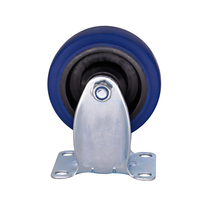 Roue pivotante en caoutchouc rigide de 4 pouces, capacité de charge de 90 kg, bande de roulement en caoutchouc silencieuse de 32 mm de large, pour chariot industriel