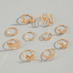 Ensemble de <span class=keywords><strong>bagues</strong></span> multi-articulaires ouvertes papillon en <span class=keywords><strong>or</strong></span> pas cher <span class=keywords><strong>bagues</strong></span> plaquées <span class=keywords><strong>or</strong></span> vente en gros N2405120 - Product Image 5