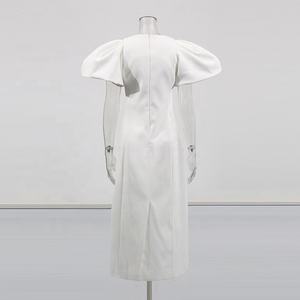 Robe longue décontractée pour femme OUDINA, nouvelle robe à col rond, manches bouffantes, élégante, brodée de fleurs - Product Image 6