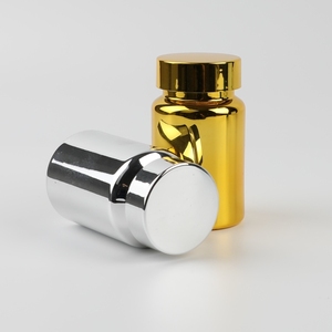 Роскошная пластиковая бутылка для питомцев с серебряным рисунком, 100 мл, 3 унции, капсула для таблеток, бутылка с витаминами для лекарств и с золотой крышкой - Product Image 5