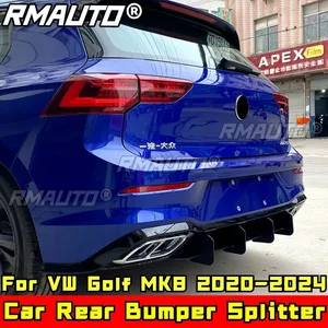 Golf MK8 Body Kit Rear Bumper Spoiler Glossy <b>Black</b> Blade Style Bumper Cover <b>Apron</b> for VW Golf MK8 2020-2024 Car Accessories - Product Image 1