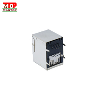 Connecteur Ethernet RJ45 PoE Gigabit Magnétique Femelle Blindé 1000 Base TX à Port Unique avec LED et Transformateur Intégré