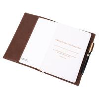 Couverture de carnet en cuir véritable personnalisée A5, rétro, rechargeable, cadeau, journal, planificateur, avec emplacement pour stylo
