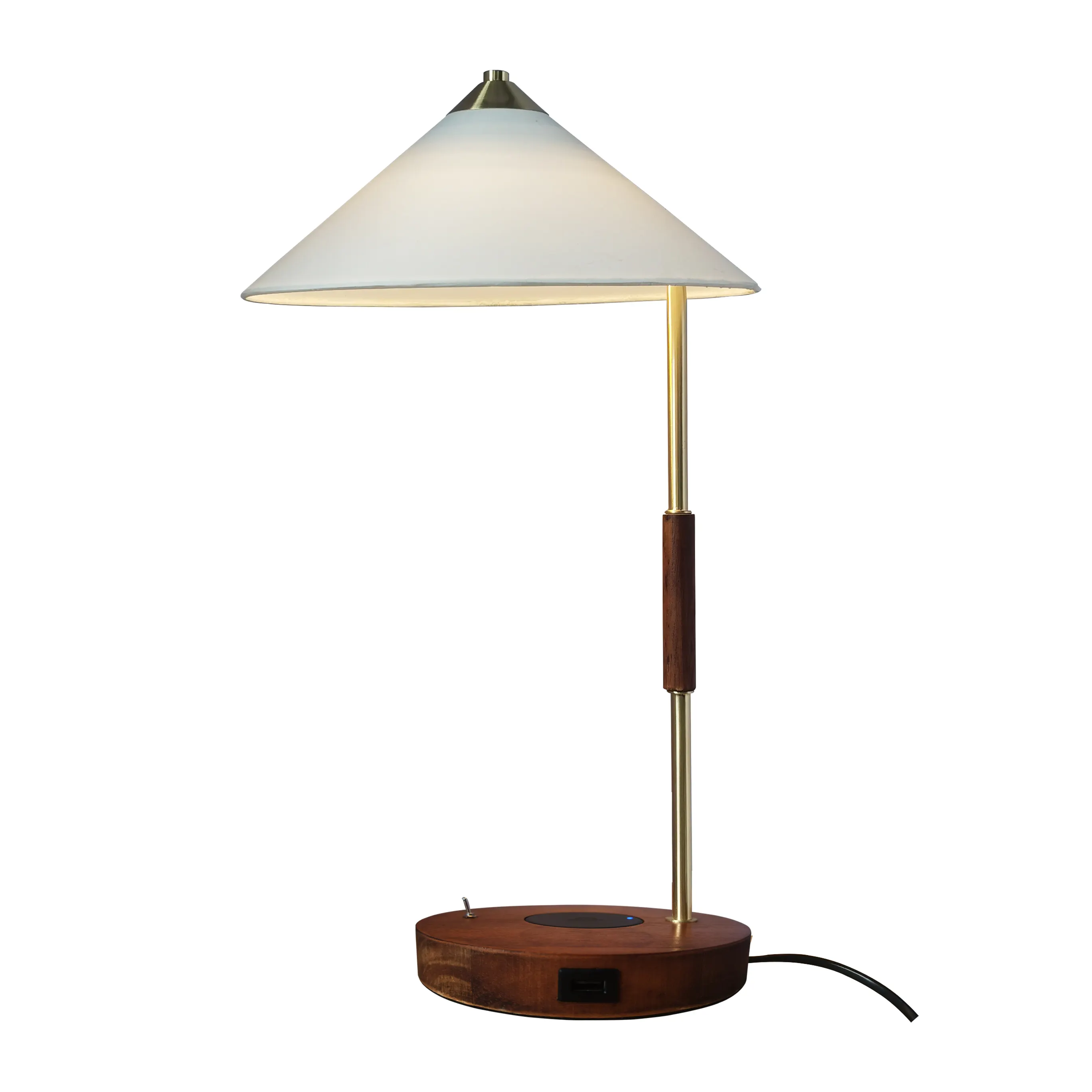 USB Metal Lampe De Table G9 Cloth Lamp Shade Wood Lamp Base Living Room Lighting