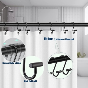 Factory Shower T <strong>Bar</strong> <strong>Curtain</strong> Hooks <strong>Ring</strong> Shower <strong>Curtain</strong> <strong>Rings</strong> Rust Proof for Stainless Steel <strong>Curtain</strong> - Product Image 6