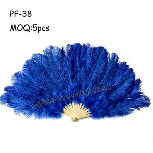 Grand déguisement à main Éventails artisanaux Grand éventail de plumes d'<span class=keywords><strong>autruche</strong></span> de mariage burlesque pour spectacle de danse Accessoire de fête du thé - Product Image 3