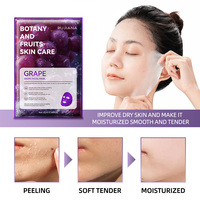 Masque en tissu PUJIANA Botany Fruits en gros OEM ODM, Masque hydratant pour le visage Orange Grenade Raisin Aloès Vera, Logo personnalisé